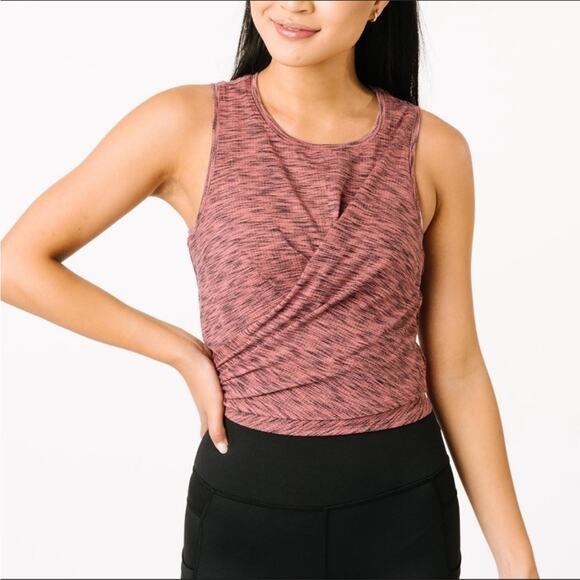 Zyia Active Heathered Pink Infinity Crop Tank, EUC, Size Medium, MSRP $47 - Picture 1 of 11